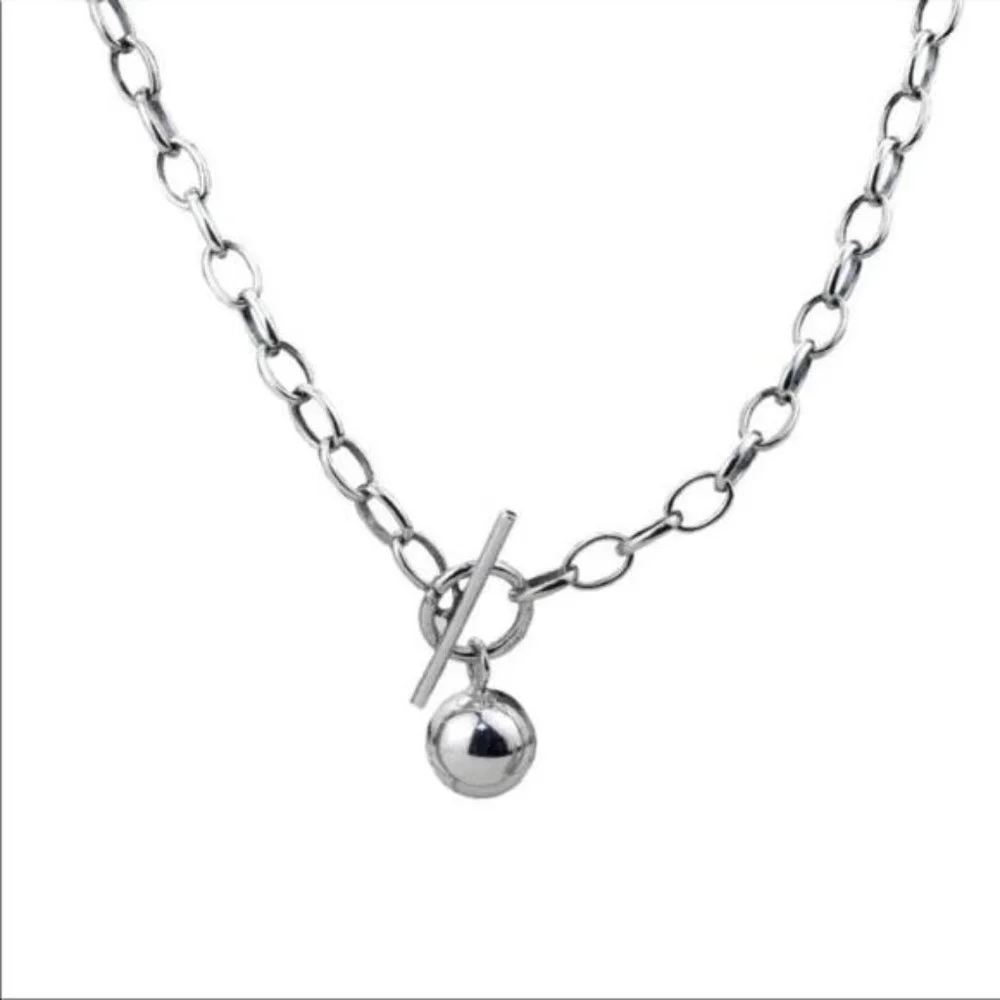 “ 20 “ NEW 925 STERLING SILVER TOGGLE LINK NECKLACE - Picture 4 of 7